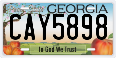 GA license plate CAY5898
