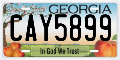GA license plate CAY5899
