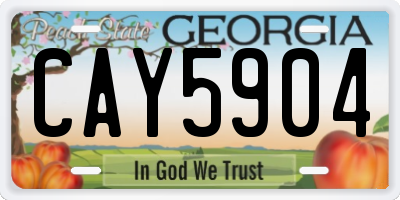 GA license plate CAY5904