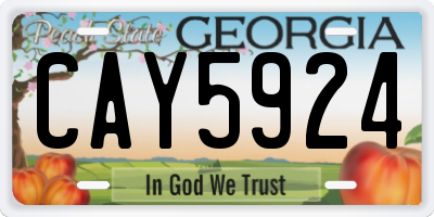 GA license plate CAY5924