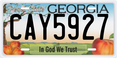 GA license plate CAY5927