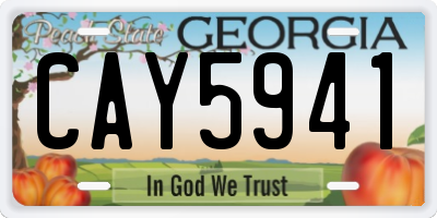 GA license plate CAY5941