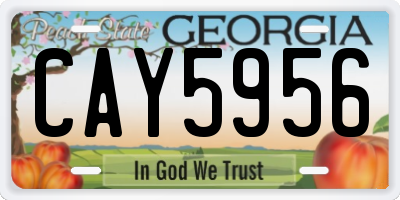GA license plate CAY5956