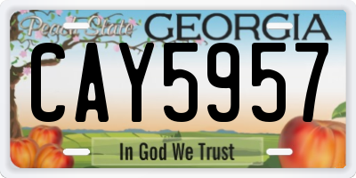 GA license plate CAY5957