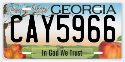 GA license plate CAY5966