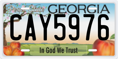 GA license plate CAY5976