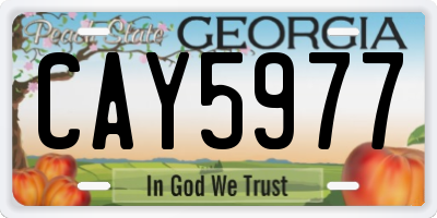 GA license plate CAY5977