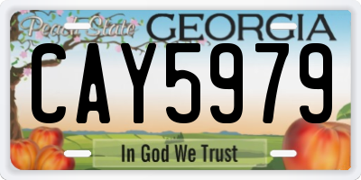 GA license plate CAY5979