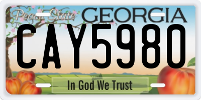 GA license plate CAY5980