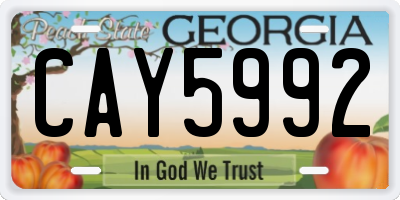 GA license plate CAY5992