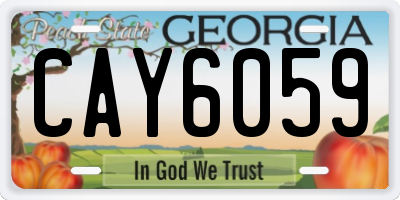 GA license plate CAY6059