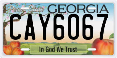 GA license plate CAY6067