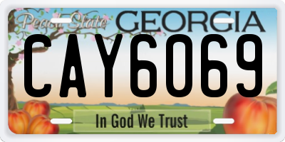 GA license plate CAY6069