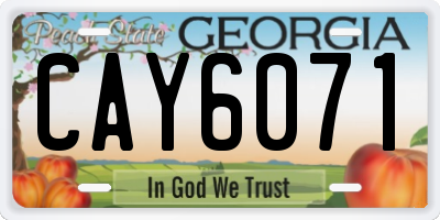 GA license plate CAY6071