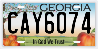 GA license plate CAY6074