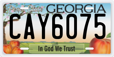 GA license plate CAY6075