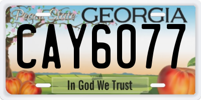 GA license plate CAY6077