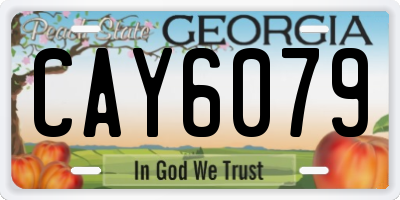 GA license plate CAY6079