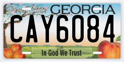 GA license plate CAY6084