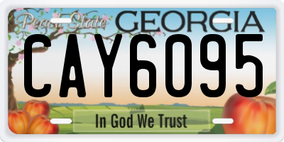 GA license plate CAY6095