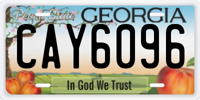 GA license plate CAY6096