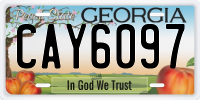 GA license plate CAY6097