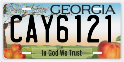 GA license plate CAY6121