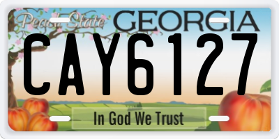 GA license plate CAY6127