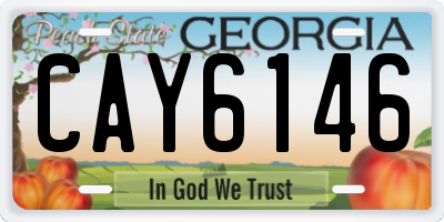 GA license plate CAY6146