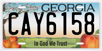 GA license plate CAY6158