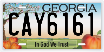 GA license plate CAY6161