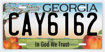 GA license plate CAY6162