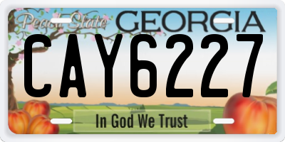 GA license plate CAY6227