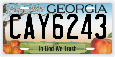 GA license plate CAY6243