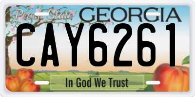 GA license plate CAY6261