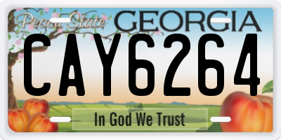 GA license plate CAY6264