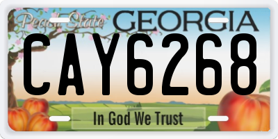 GA license plate CAY6268