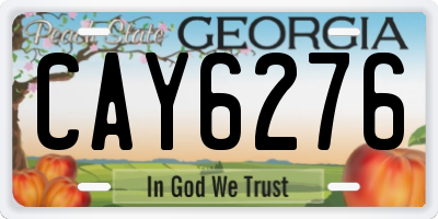 GA license plate CAY6276