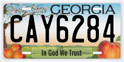 GA license plate CAY6284
