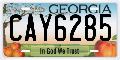 GA license plate CAY6285