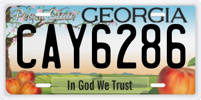 GA license plate CAY6286