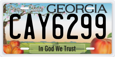 GA license plate CAY6299