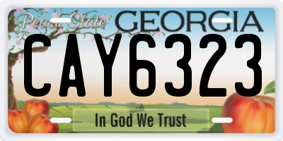 GA license plate CAY6323