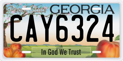 GA license plate CAY6324