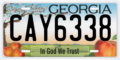 GA license plate CAY6338