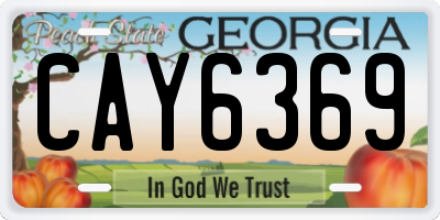 GA license plate CAY6369