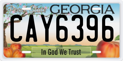 GA license plate CAY6396