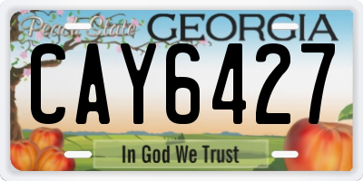 GA license plate CAY6427