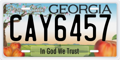 GA license plate CAY6457