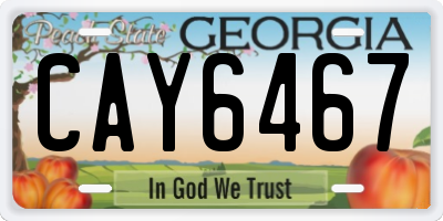 GA license plate CAY6467